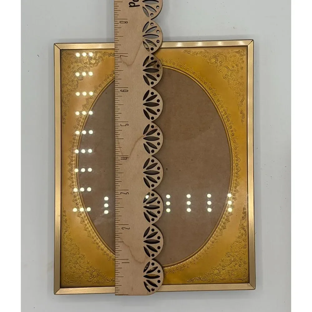 Lot of Three Vintage Brass with Gold, Oval PAPER Mat 5X7 Wall or Tabletop